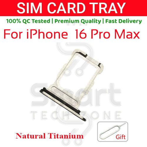 Apple iPhone 16/16 Pro/16 Pro Max Dual Sim Tray Slot with Sim Ejector Pin Replacement Part. 