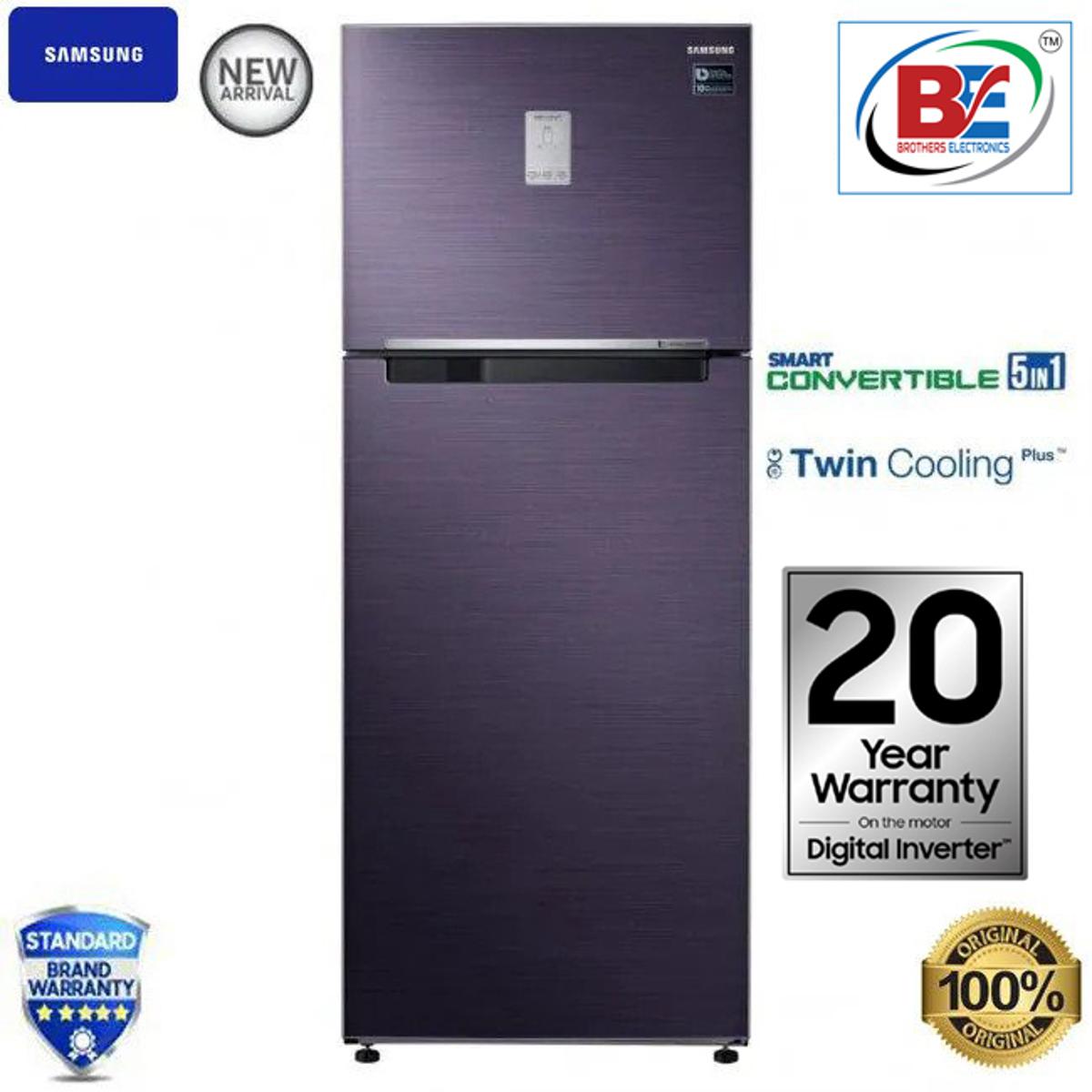 Samsung Top Mount Refrigerator Twin Cooling with 5 in 1 Convertible Mode, Model-RT37K5532UT/D3 - 345L