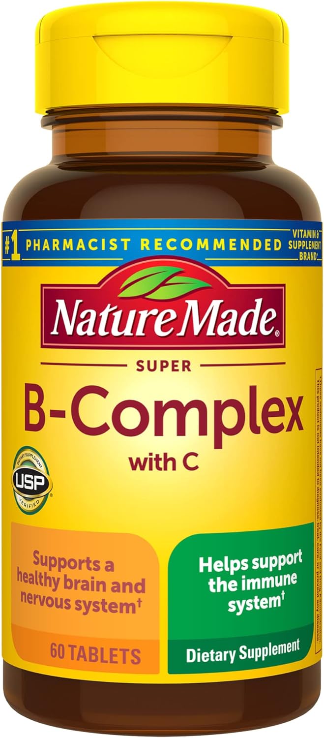 Nature Made Super B Complex with Vitamin C and Folic Acid-60 counts