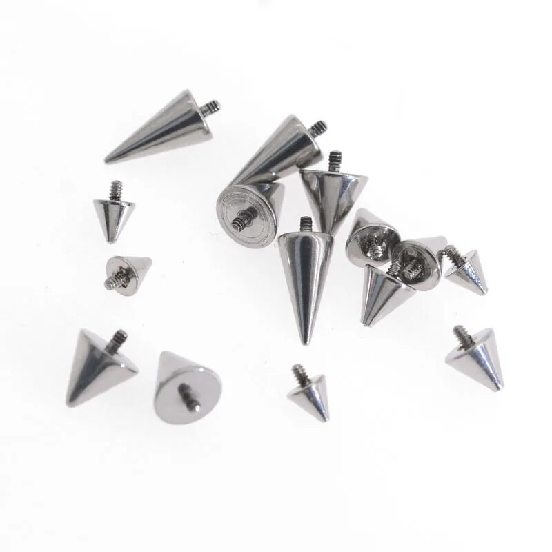 5Pc G23 Titanium Internal Thread Cone Part Piercing 14G 16G Nose Piercings Ear Studs Labret Ring Bar Earring Studs Cone Screw Ba
