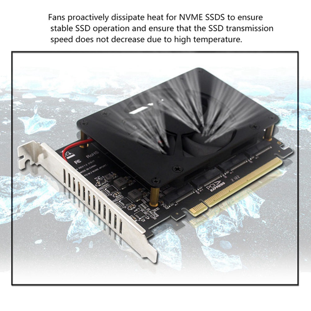 PCIEX16 NVME M2 MKEY SSD RAID Array Expansion Adapter Card Motherboard PCIE Split Card. 