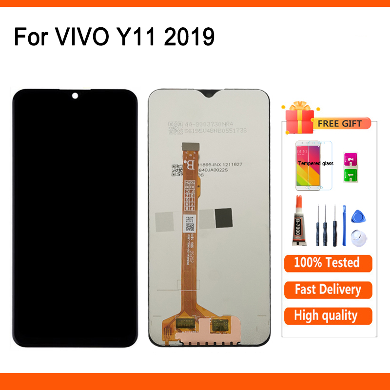 6.35" Original LCD Display For Vivo Y11 2019 (1906) LCD Display Touch panel Screen Digitizer module Assembly for Vivo Y11 lcd 2019 LCD Display + Repair Tools+B7000 Glue. 
