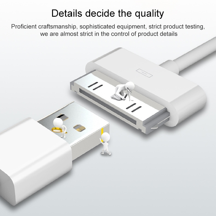 USB Data Cable for New iPad (iPad 3) / iPad 2/ iPad, iPhone 4 & 4S, iPhone 3GS/3G, iPod touch, Length: 1m ()(White). 
