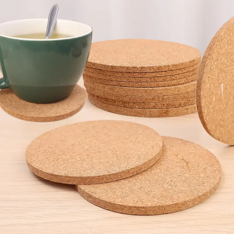 10/20pcs Non-Slip Cork Coasters Wooden Round Coffee Tea Cup Mat