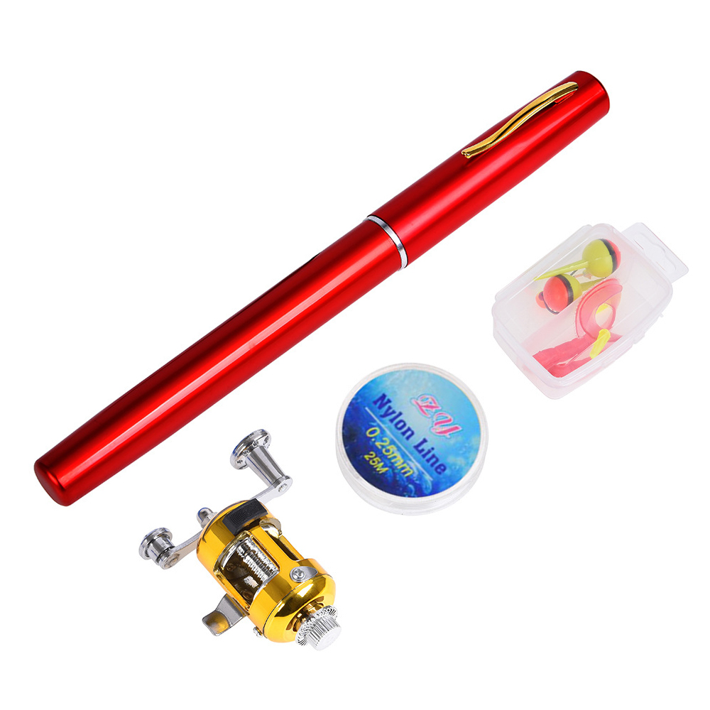 Fishing Rod and Reel Combo Set Telescopic Pocket Pen Fishing Rod with Mini  Trolling Reel Fishing Line Soft Lures Baits Jig Hooks Fishing Accessories