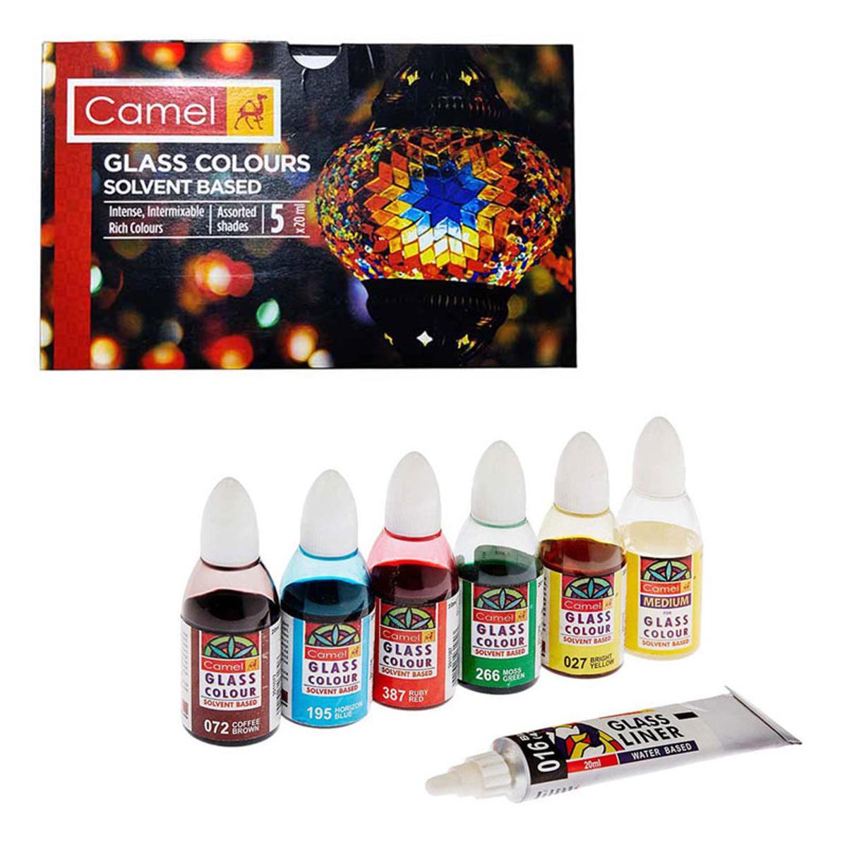 Camel Solvent Based Glass Colour 5 Shades 20ml