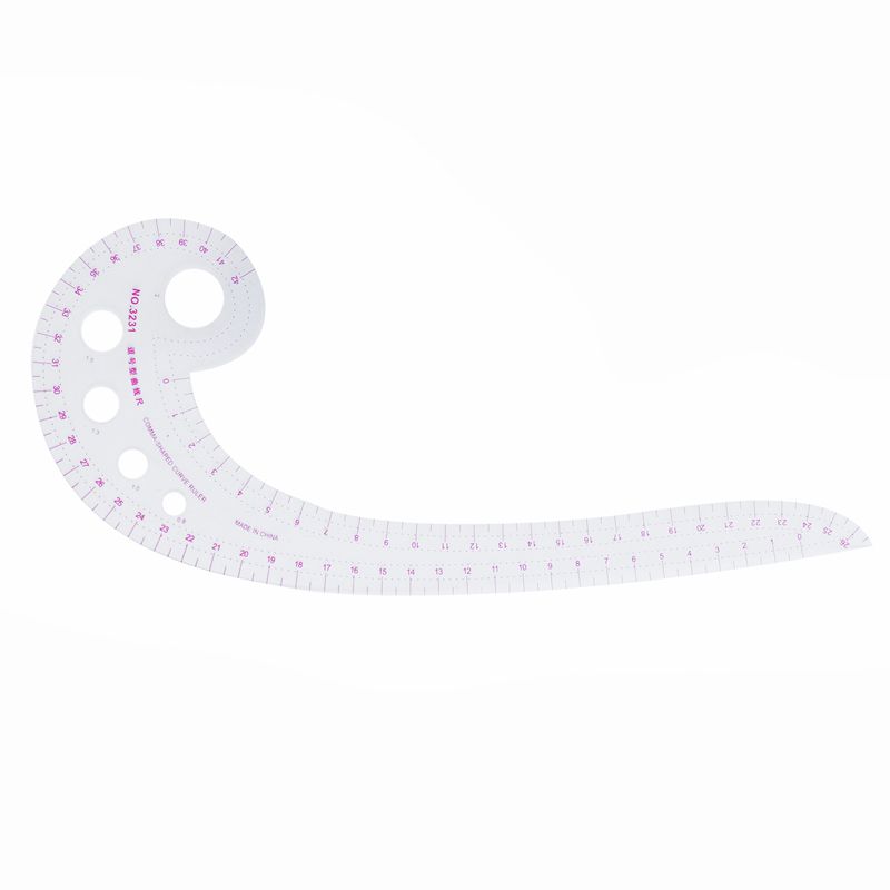New ODIAL(R) 11.8" Long Comma haped Platic Tranparent French Curve Ruler pline. 