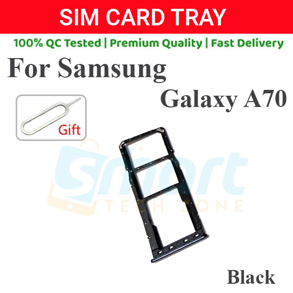 Samsung Galaxy A70 Sim Tray Micro SD Card Slot with Sim Ejector Pin Replacement Part:. 