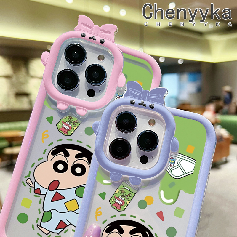 Chenyyka For VIVO V23 5G S12 5G V23i 5G Case Cartoon Crayon Shin-chan New Design Shockproof Clear Phone Cases Monster Camera Lens Protective Cover Soft Silicone Transparent Case. 