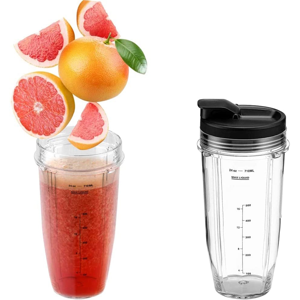 2 Pack Blender Cups with Lid for Nutri Ninja IQ BL450 BL480 Blender. 