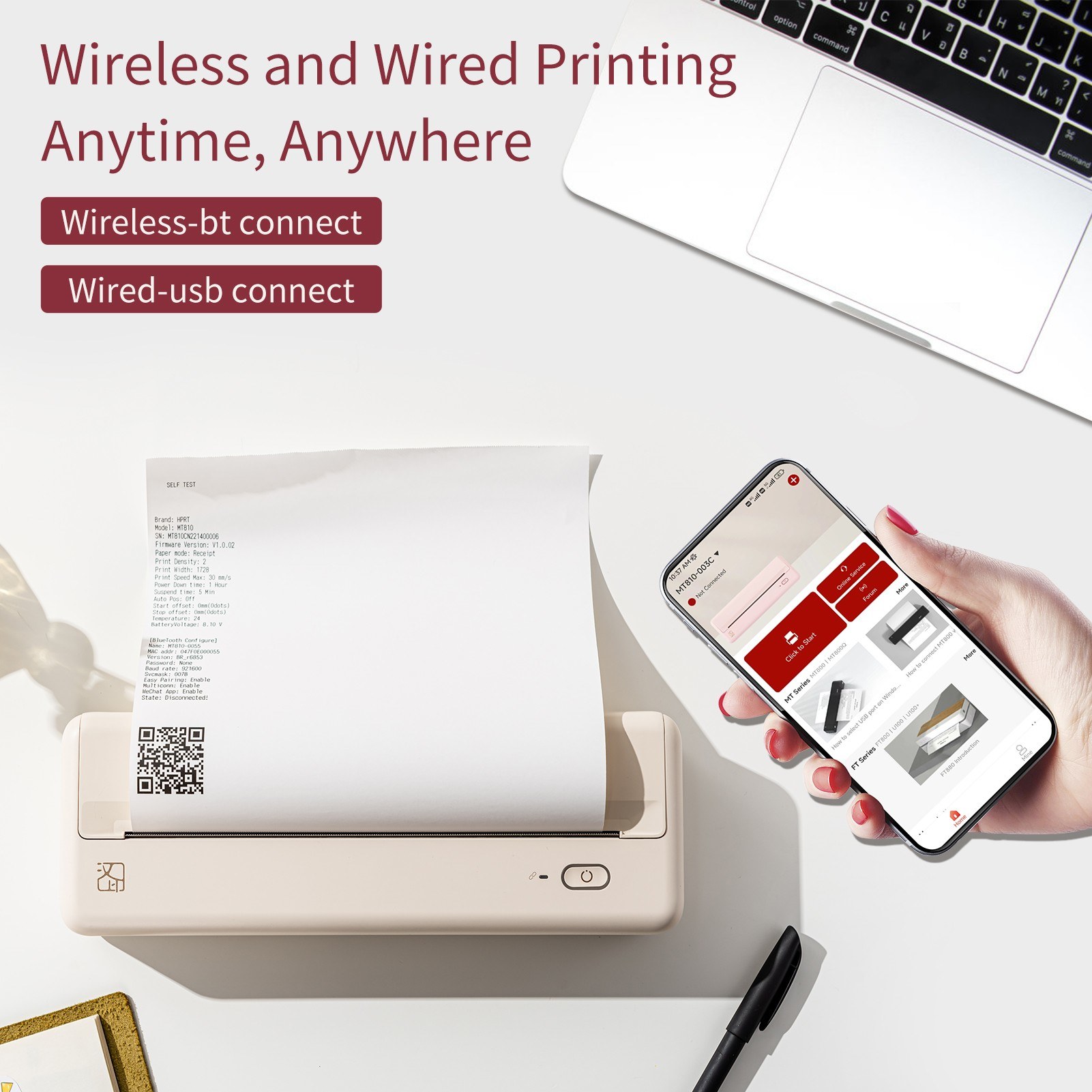 HPRT MT810 A4 portable thermal printer. 