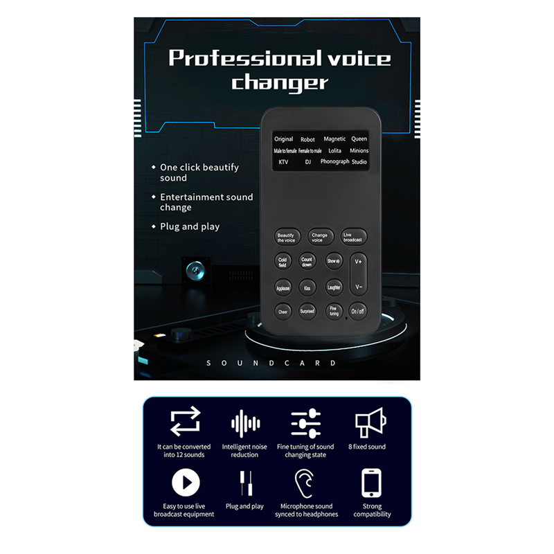 S9 Voice Changer 12 Voice Changing Modulator with Adjustable Voice Functions Phone Computer Sound Card Mic Tool, Fine Workmanship. 