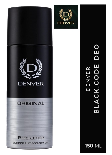 Denver Black Code Deodorant Body Spray For Men (150ML)
