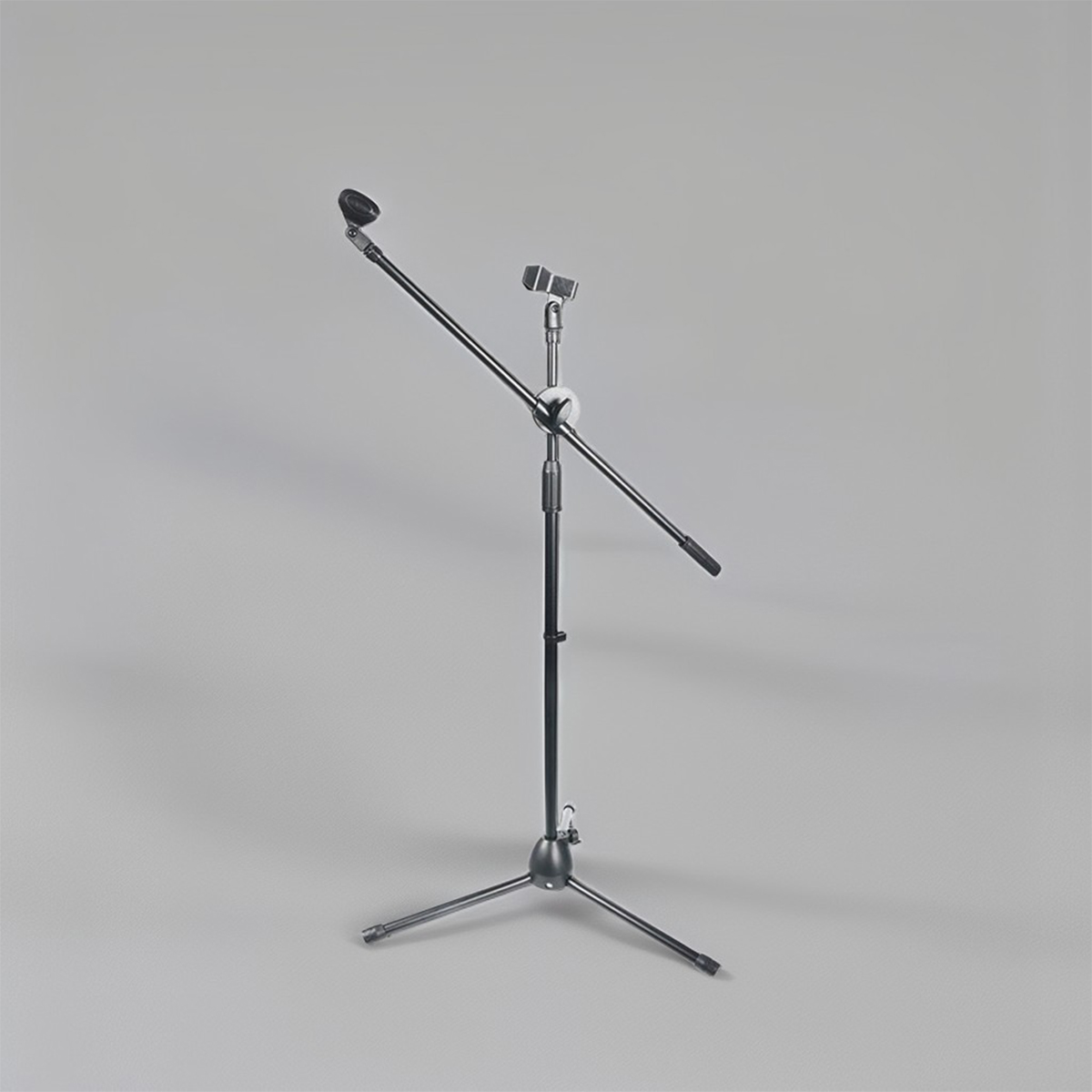 Adjustable Microphone Stand - Dual Microphone Holder for Floor or Standing Use