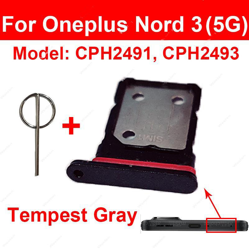 Sim Tray SD Card Tray Holder Card Compatible with Oneplus 1+ Nord 3 Nord CE2 Lite CE3 Lite Nord N20 N30 With Sim Ejector Pin Replacement Part. 