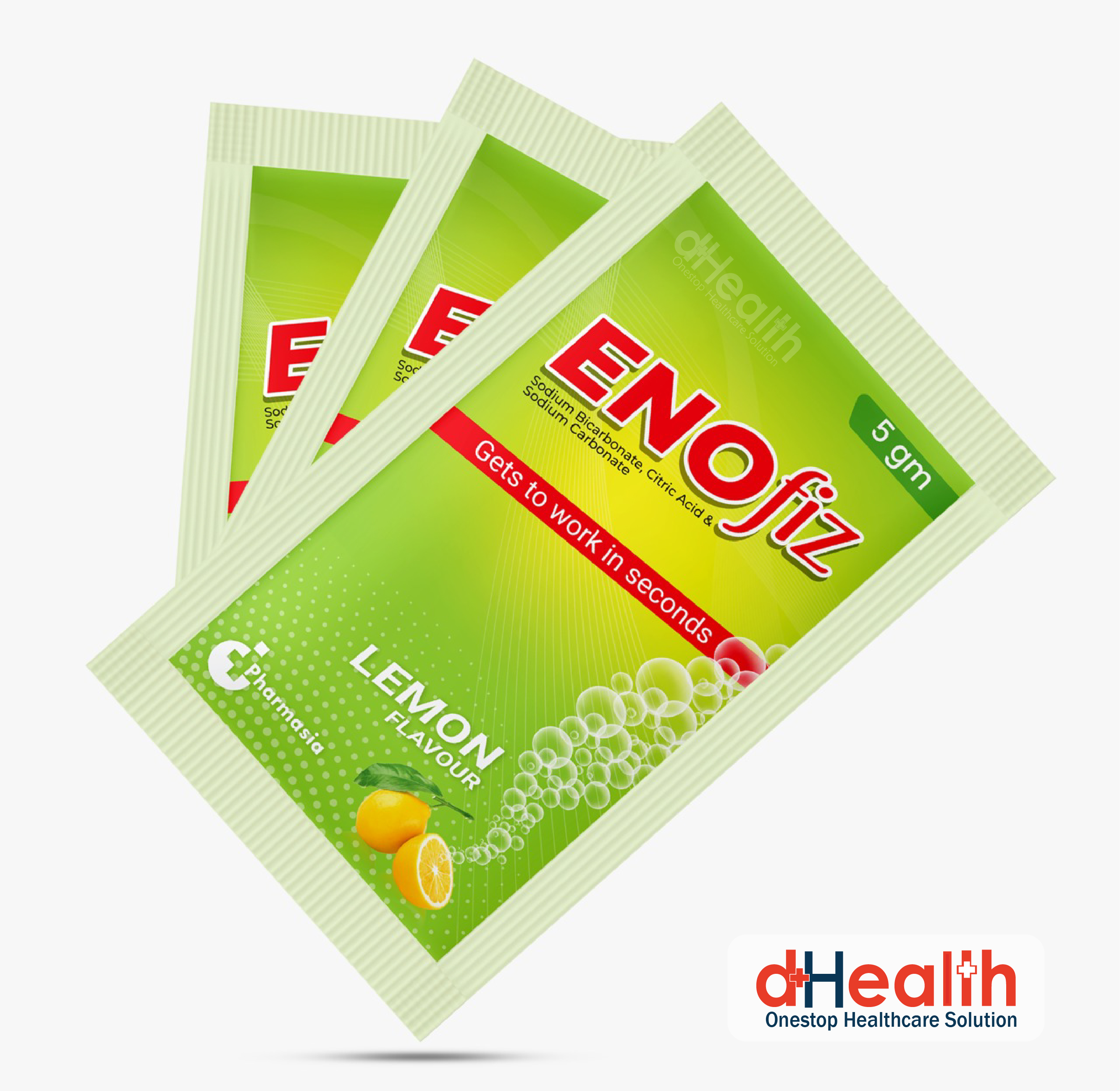 ENOfiz Multipack Digestive Fruit Salt, Lemon Flavor, 30 Sachets / Box, Same work as ENO. 
