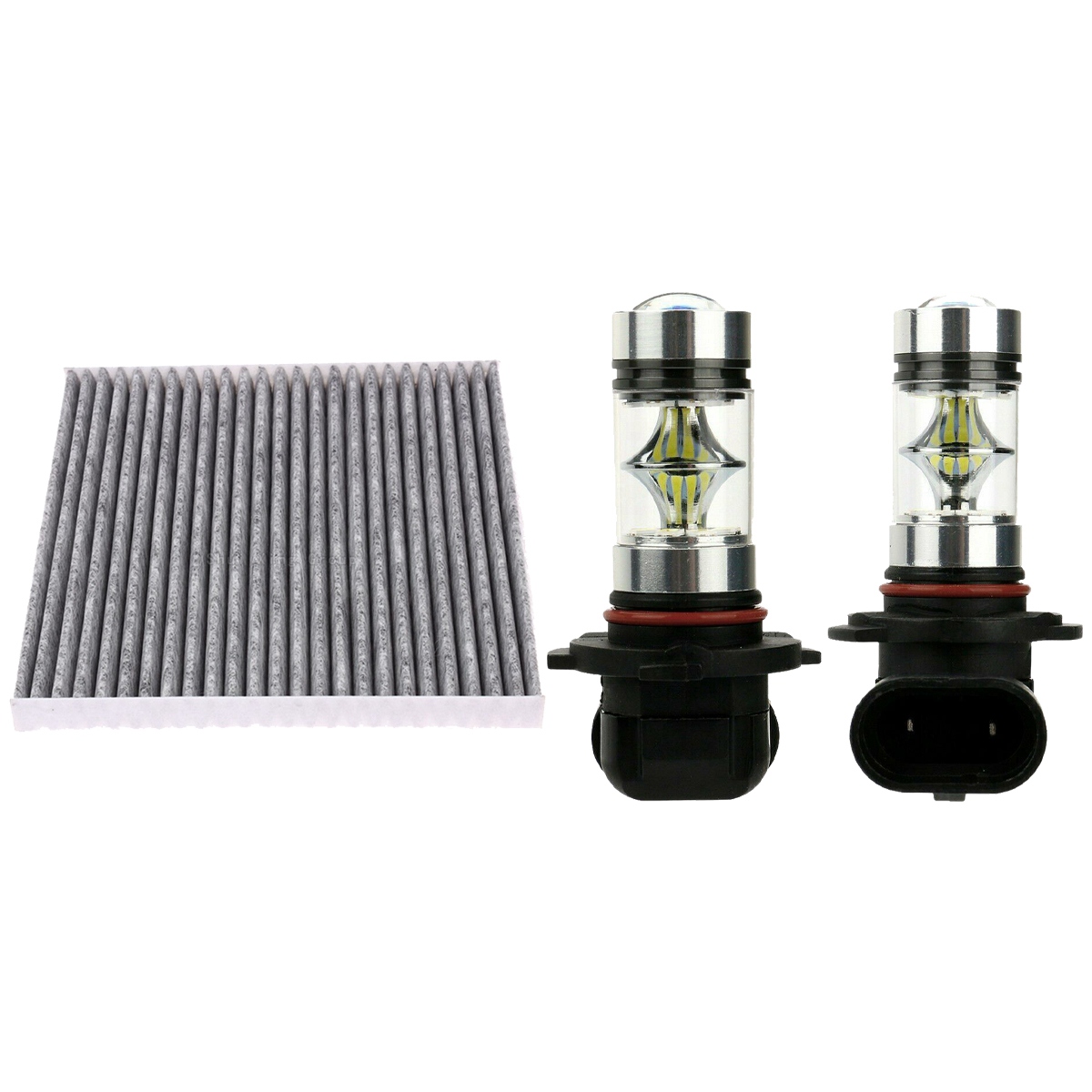 JOUYI 2X 6000K Super White H10 9045 9145 9140 100W 1200LM LED Fog Light Bulb with Cabin Air Filter CF10285 Activated Carbon