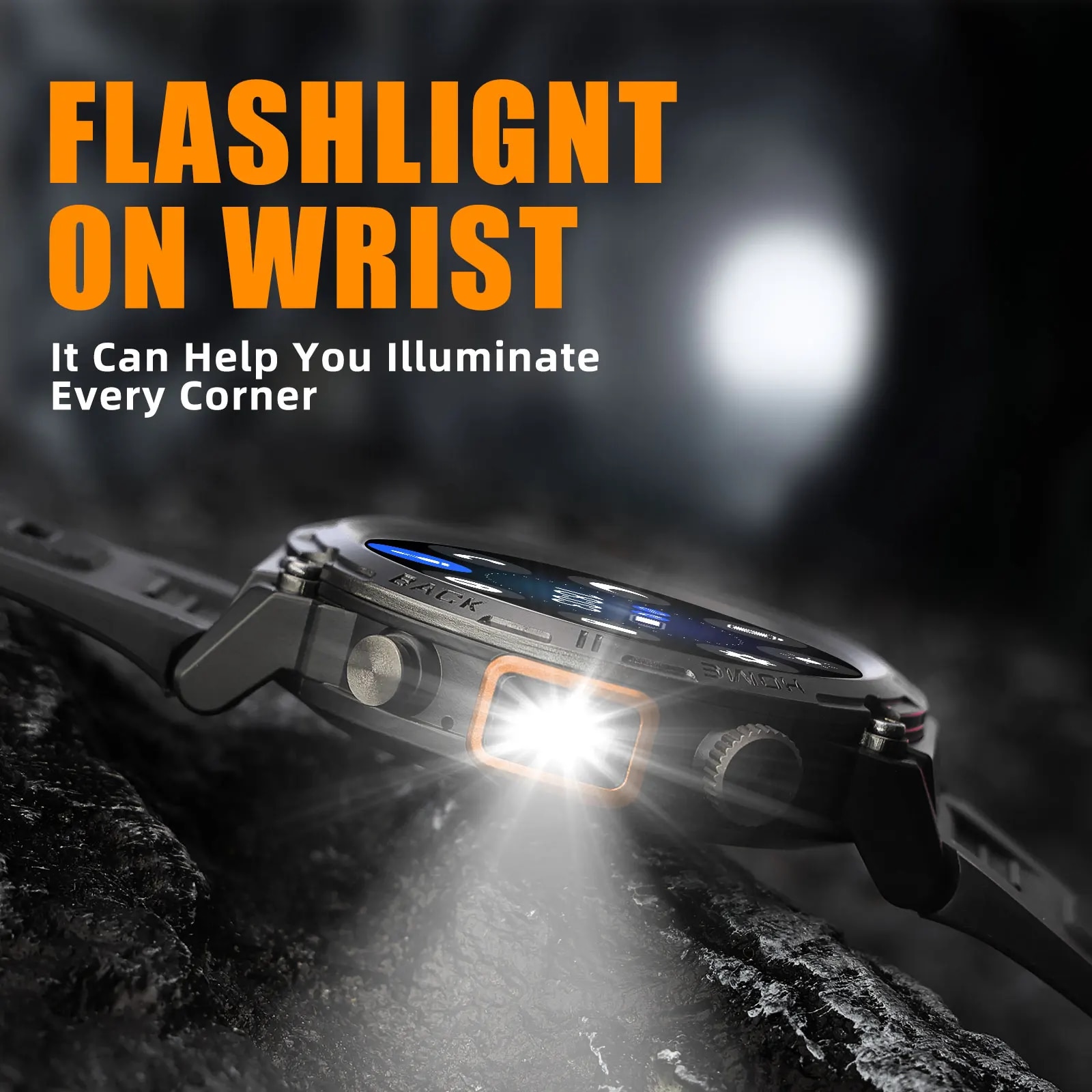 EIGIIS KE3 Smart Watch 3ATM Waterproof Original Design For Men Bluetooth Call Health Monitor With Flashlight 100+ Sports Modes. 