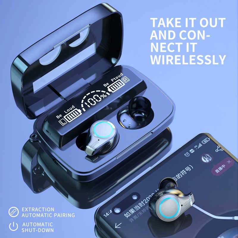 M18 TWS In-Ear Wireless Bluetooth 5.1 Noise Reduction Stereo Sport Earbud. 