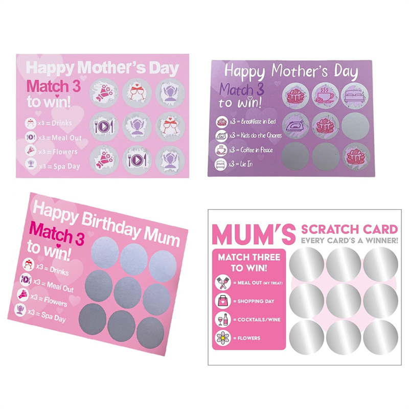 4 Set of Gift for , Mothers Day Scratch Card, Scratch Card for , Gift Mothers Day Card for Her