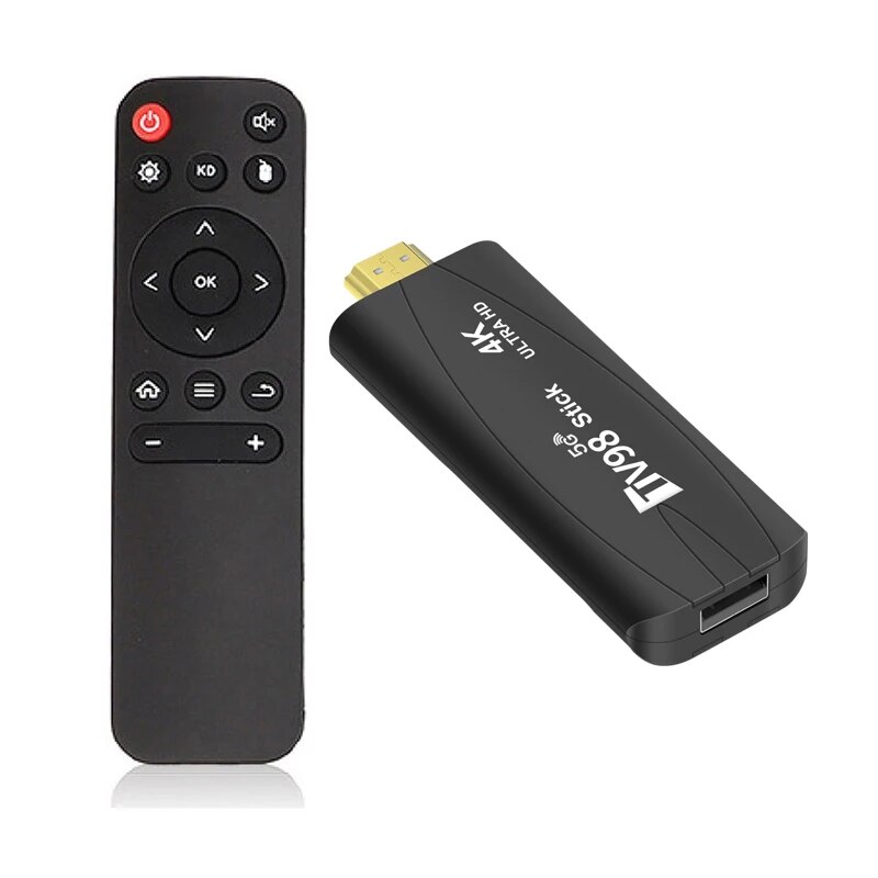 TV98 Mini TV Stick Android 12.1 4K Android TV Box 2.4G/5G Dual WiFi H.265 2GB 16GB Smart Media Player TV Receiver Set Top Box. 