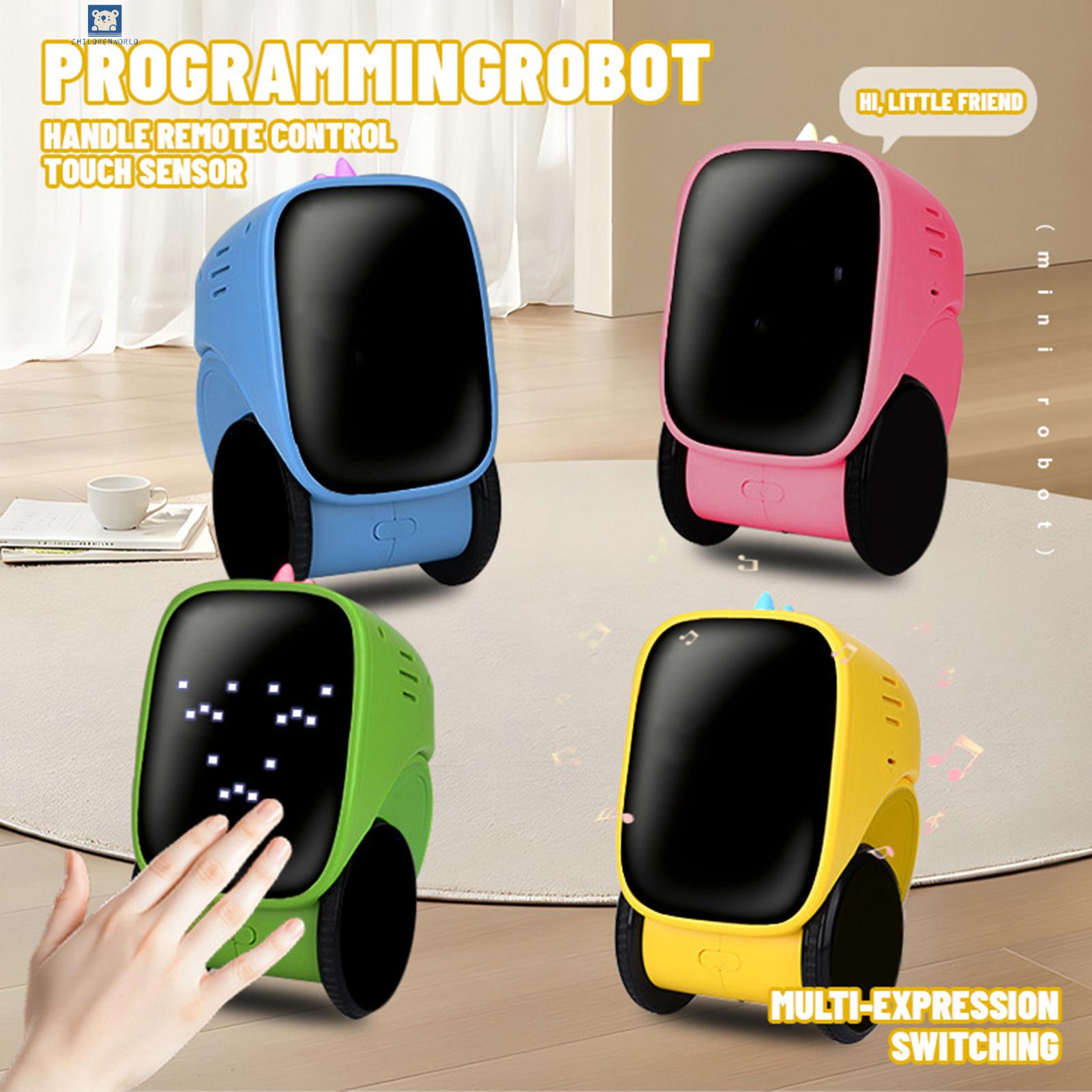 Childrenworld Facial Expression Robot Toy Interactive Rc Stunt Robot Toy with Led Eyes Touch Sensing for Kids Educational Programmable Remote Control Robot Toy for Toddlers 2.4ghz Rc Robot Toy with for Children. 