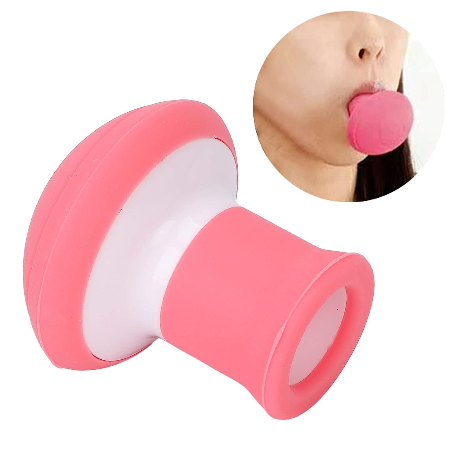 Face Masseter Trainer Silicone Face Lifting Tightening Shaping Slimming Tool Smile Trainer Lip Exerciser for Muscles Stretching V Shape Double Chin Exerciser Instrument, Pink. 