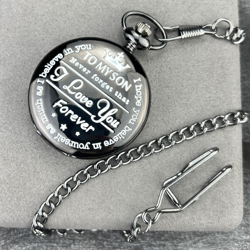Foreign trade cross-border vintage pocket watch lettering TO MY SON EUROPEAN AND AMERICAN STUDENTS GRADUATION GIFT TABLE FLIP TABLE