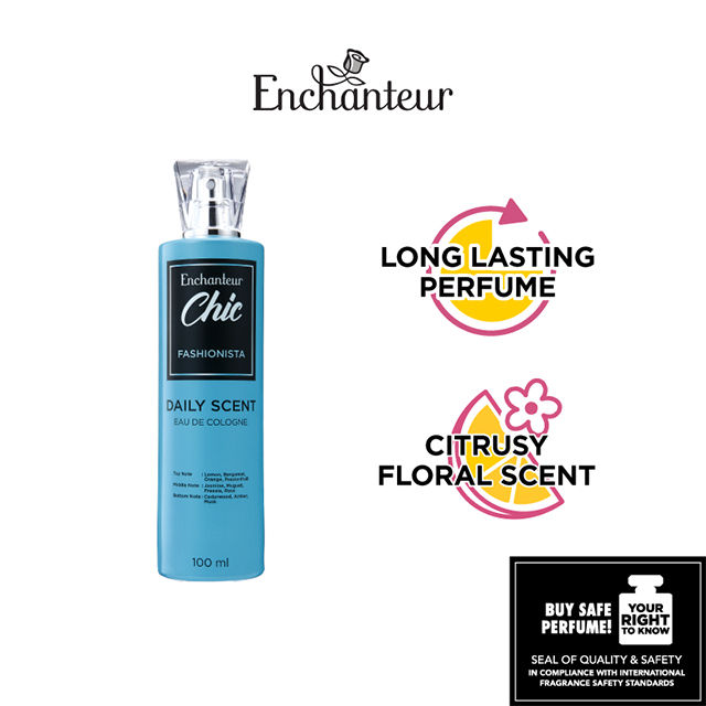 ENCHANTEUR Chic Fashionista Daily Scent 100ml | Daily Fragrance Mist | For  Women | Citrusy Floral Scent | Minyak Wangi | Lazada