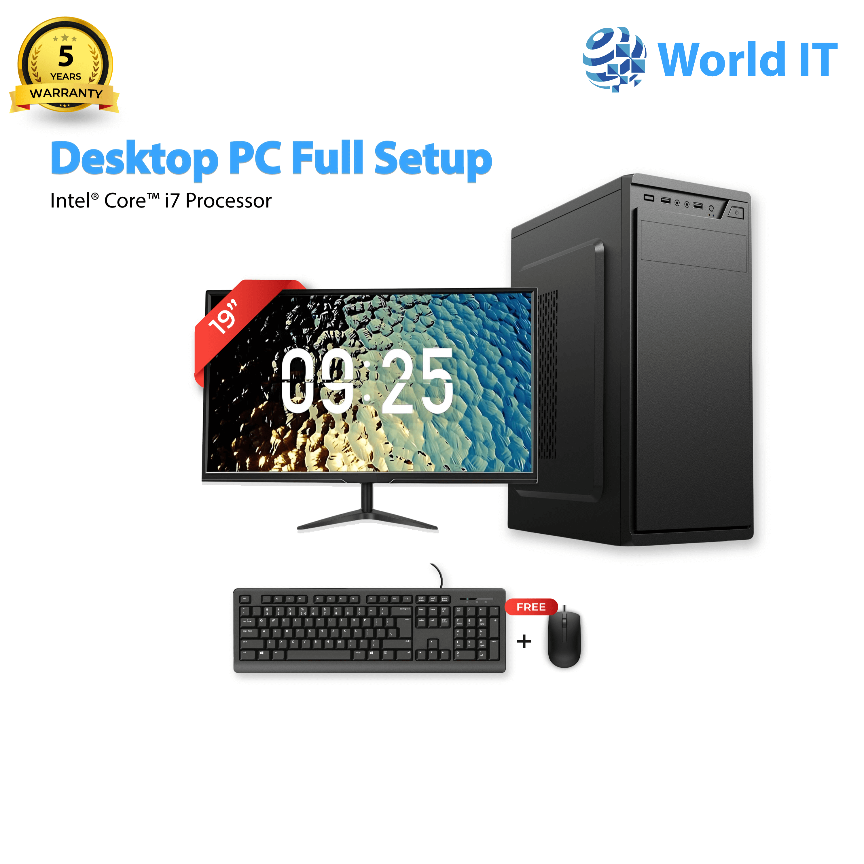 Intel Core i7 Desktop Computer Full Setup | Customizable 8-32GB RAM, 120GB SSD, 500GB-1TB HDD, 4-18GB Graphics & Monitor | Affordable Budget Office & Gaming PC Windows 10 Pro 2025. 