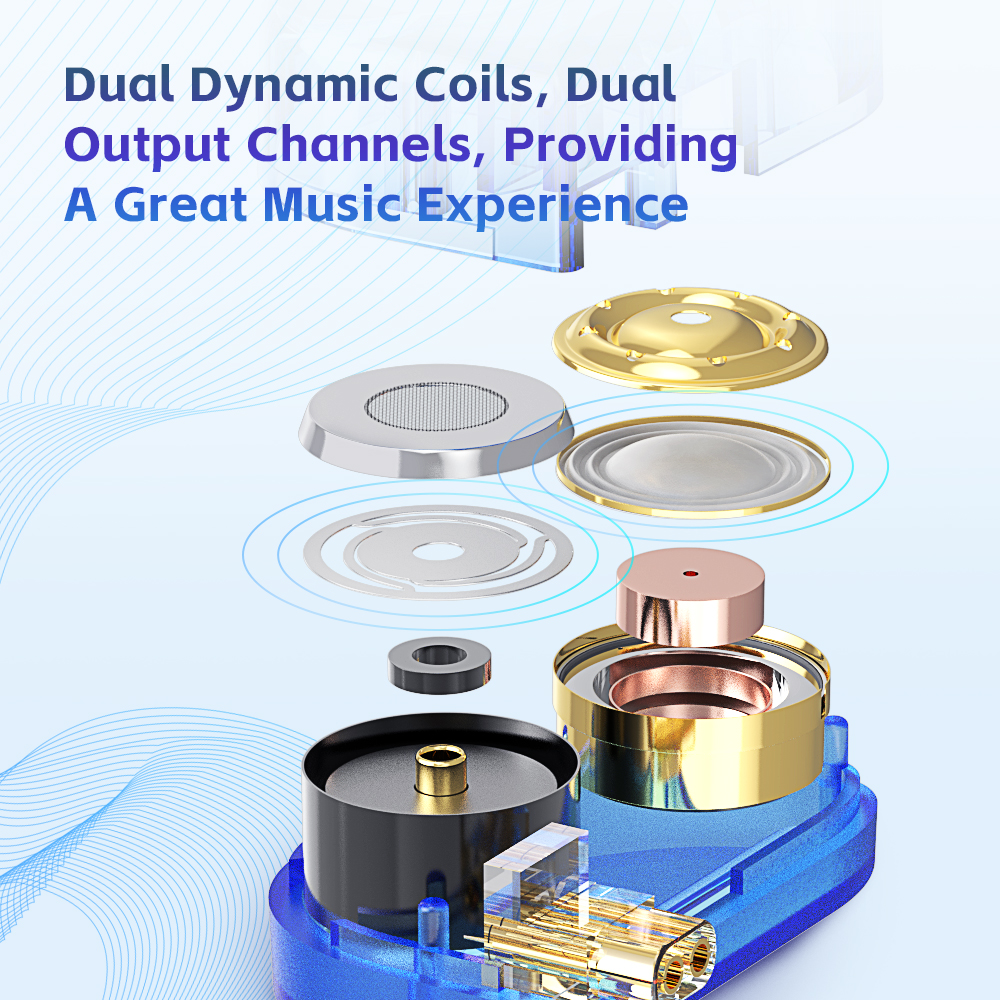 CVJ Luki Dual Unit Vibrating Gaming In-ear Headset Professional Vibration +10mm Flagship Dynamic With HD microphone. 