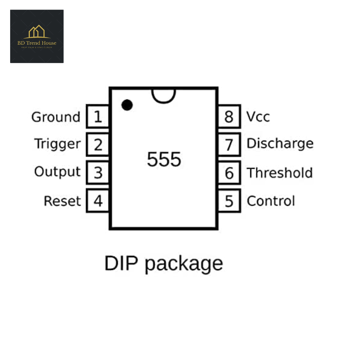 NE555P Timer IC Chip DIP-8 Pin Voltage Regulator With Timer Based IC Chip For Electrical Circuitry & Parts -5PC. 
