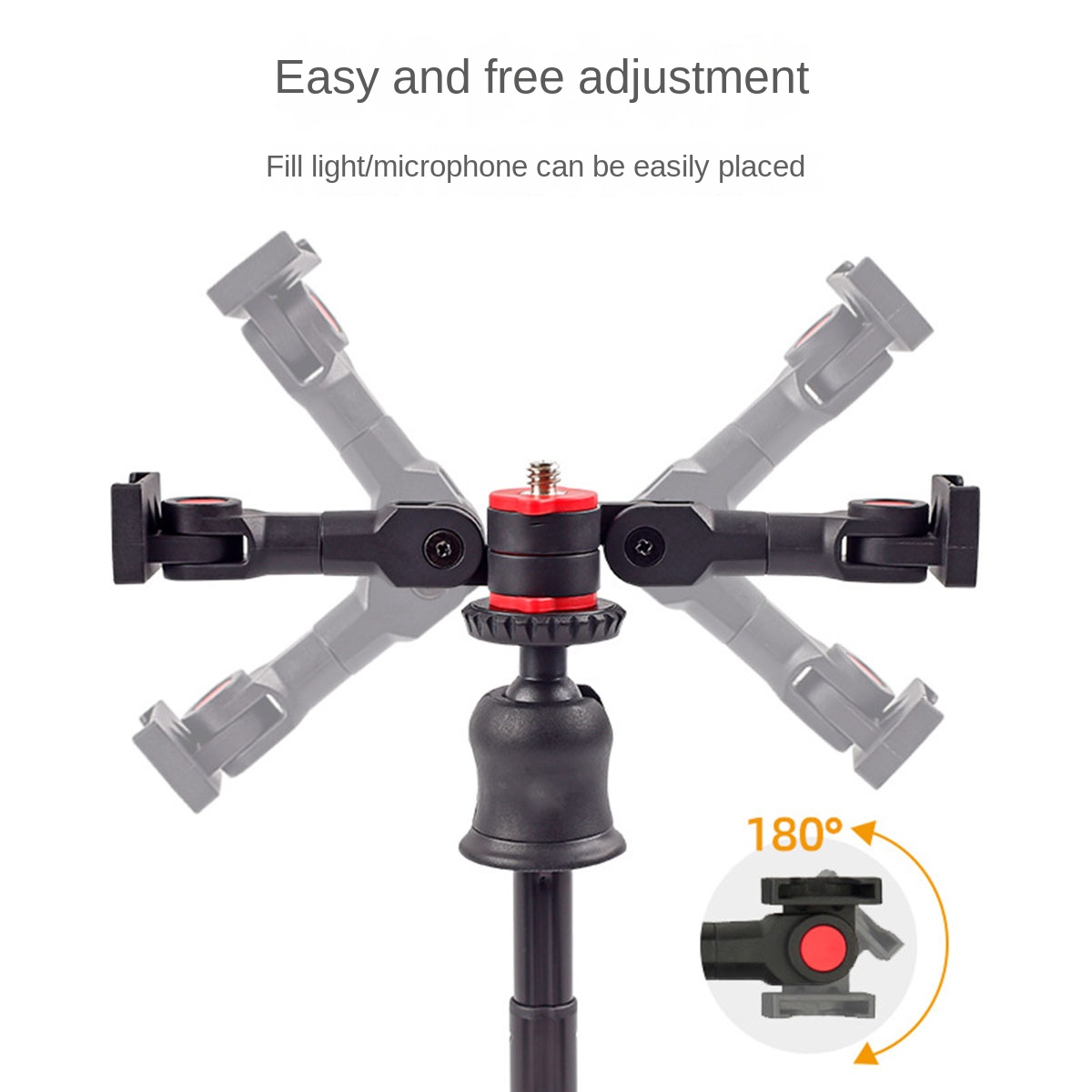 1 Piece Rotatable Multifunctional for Cold Shoe Mount Adapter with Phone Clip. 