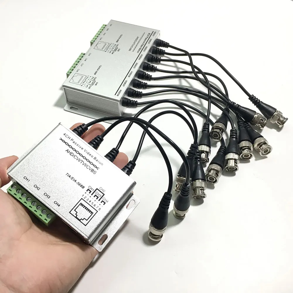 4 or 8 Channel CCTV Passive Video Balun RJ-45 UTP Twisted Pair Cable BNC Output. 