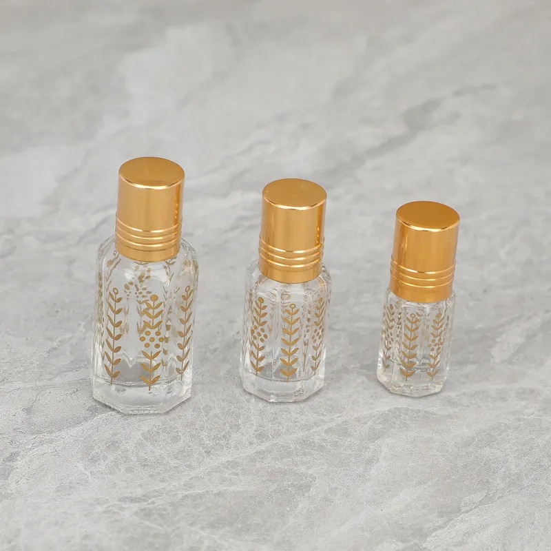 3ml 6ml Glass Roll on Bottle Mini Essential Oil Container Portable Sample Lip Oil Roller Bottle Empty Refillable Perfume Bottles. 