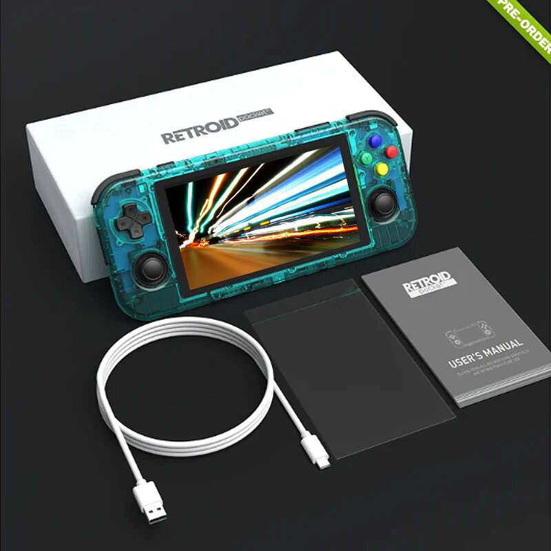 Retroid Pocket 3 Plus 4GB RAM 128GB ROM Android 11 Handheld Game Console WiFi bluetooth 4.7 inch Touch Screen for PSP DC FC N64 MAME 4500mAh Battery HD Portable Video Game Player-Blue. 