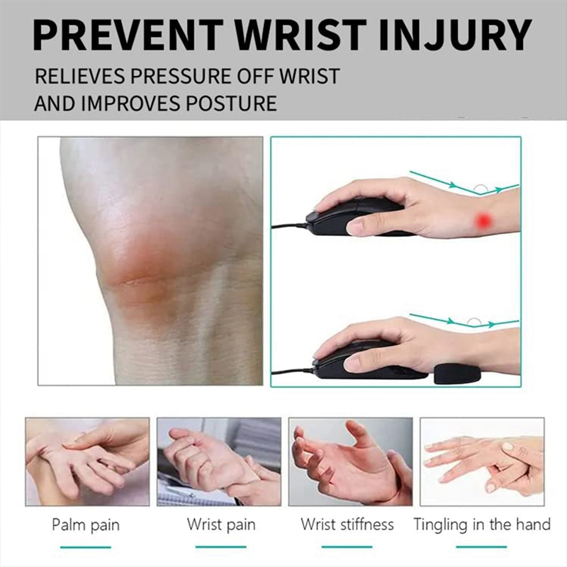 Ergonomic Mouse Wrist Rest Support Gliding Wrist Pad Moves Support Wrist Rest Support with Mouse, WristPain Relief & Prevent Carpal Tunnel. 