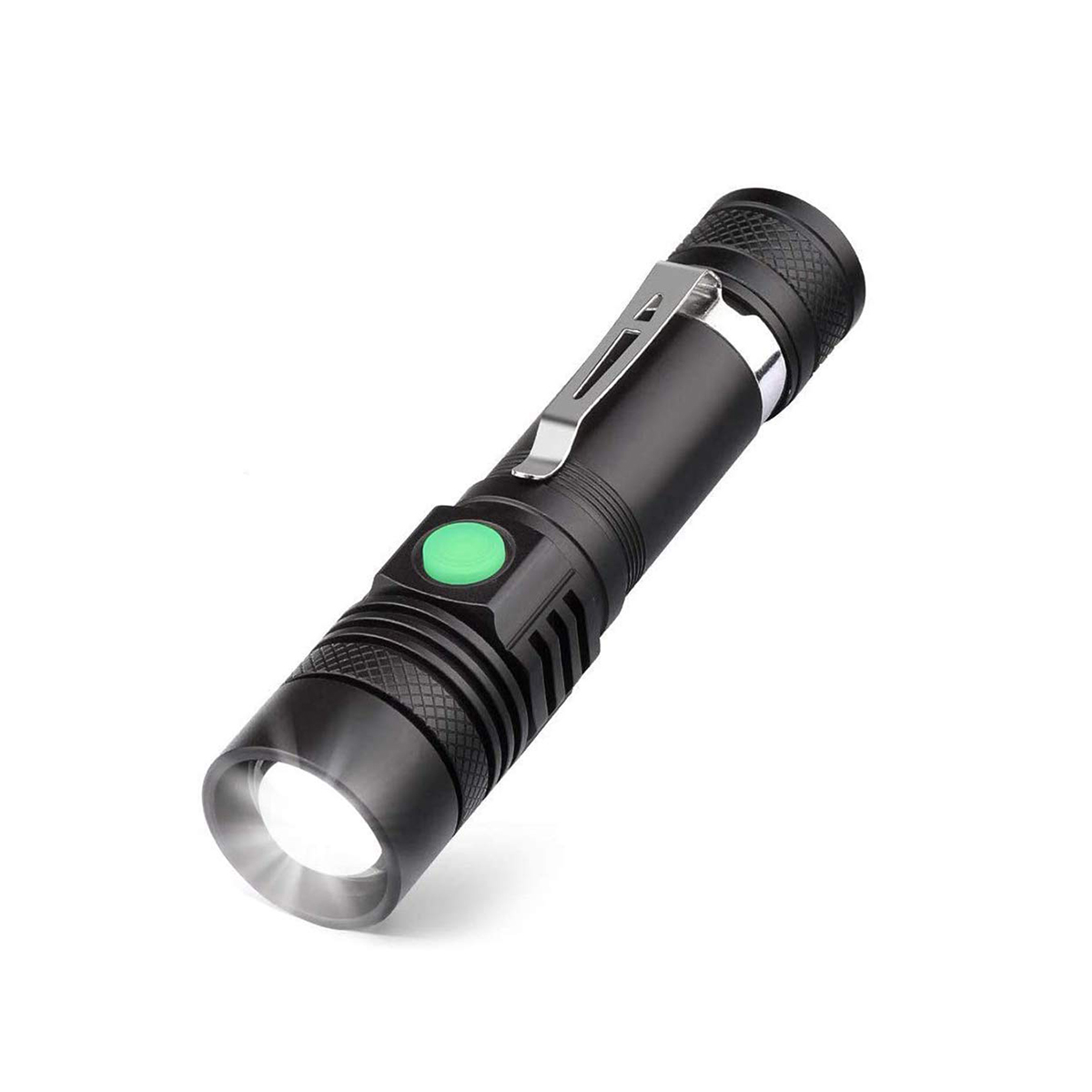 Brillante Torsia Bright Twisting LED Torch with USB Rechargeability, Super Bright 600 Lumens Zoomable Pocket Torch Flashlight