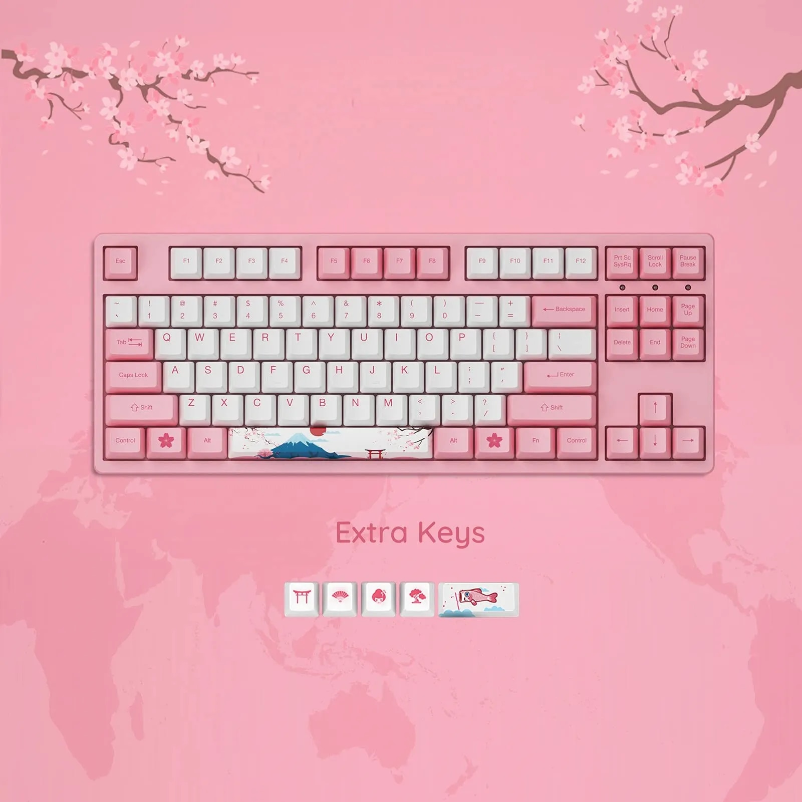 Akko 3087 V2 World Tour-Tokyo Mechanical Gaming Keyboard Wired TKL 87-Key with OEM Profile PBT Dye-Sub Keycaps N-key Rollover. 