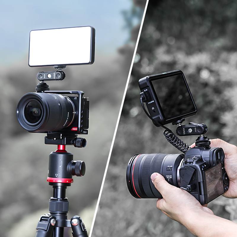 Ulanzi R098 Double Ball Heads With Code Shoe 1/4 Screw Mount Magic Arm for DSLR Camera Monitor Mic Video Light Super Clamp. 