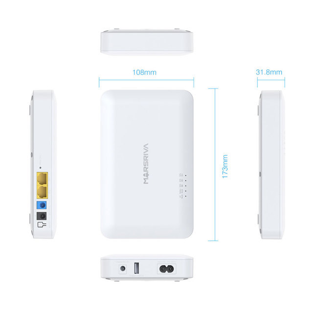 MARSRIVA KP6 EC 8000mAh Smart Mini Router DC UPS 18Watt with 3 DC Output, 1 USB & 1 Type PoE Output. 