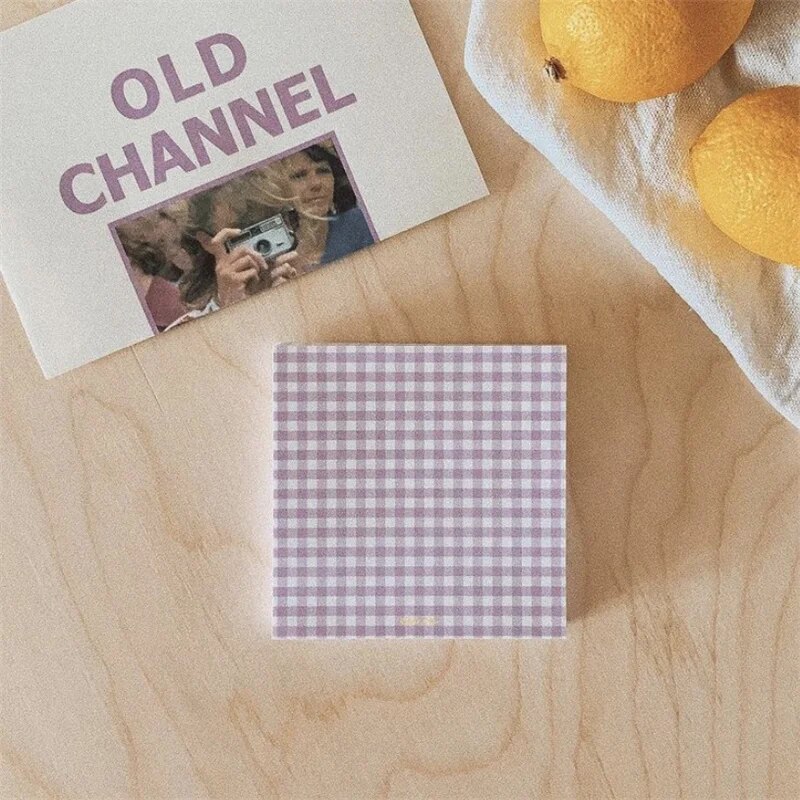 50 Sheets Candy Color Grid Note Paper Korean Memo Pad Creative Message Planner Sticker School Office Stationery Supply. 