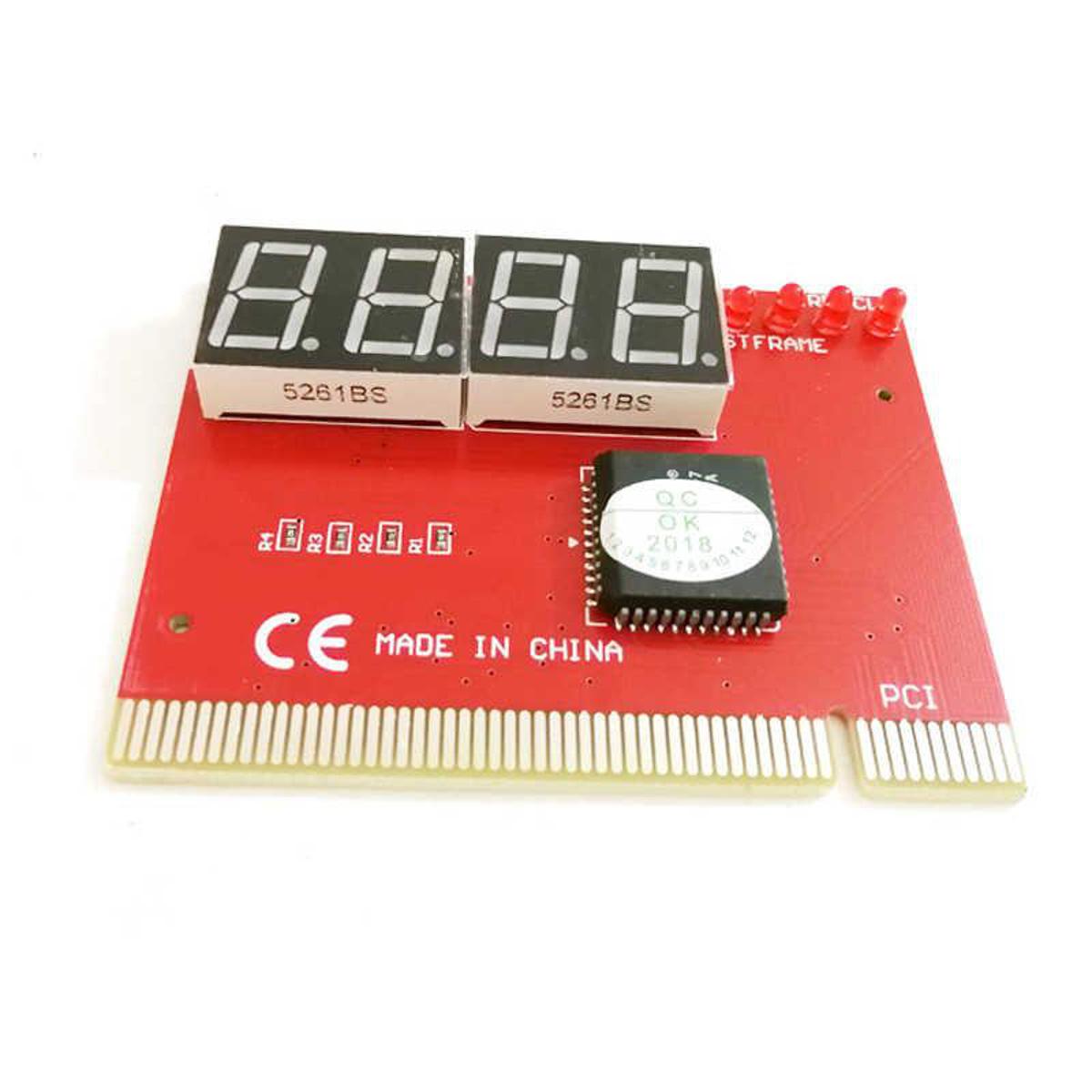 Computer PCI POST Card Motherboard LED 4-Digit Diagnostic PC Analyzer Test POST Cards Plastic Metal High Stability Express Card-Red