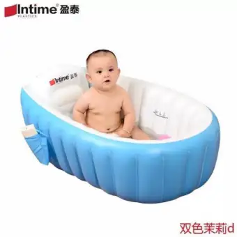 Intime Inflatable Baby Bath Tub Baby Children Shower Tub