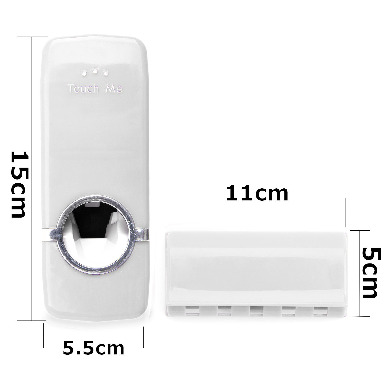 Automatic Toothpaste Dispenser and Brush Holder Set White. 