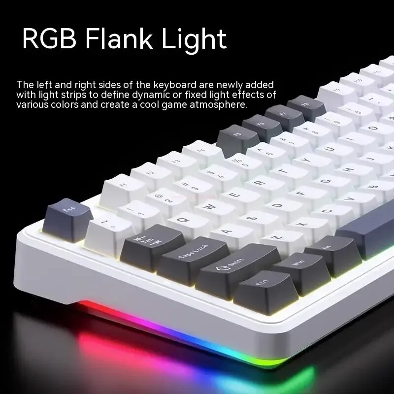 Aula F87 Mechanical Keyboard 3 Mode 2.4g/usb/bluetooth Tri Mode Wireless Keyboard 87 Key Hotswap Rgb Pbt Gaming Keyboard. 