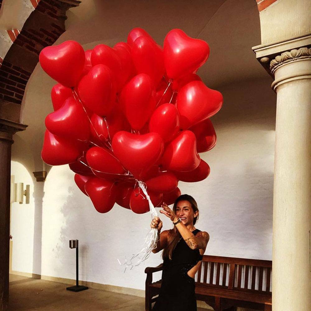 10pcs Heart Shaped Red Latex Balloons Are Unbreakable and Reusable.. 