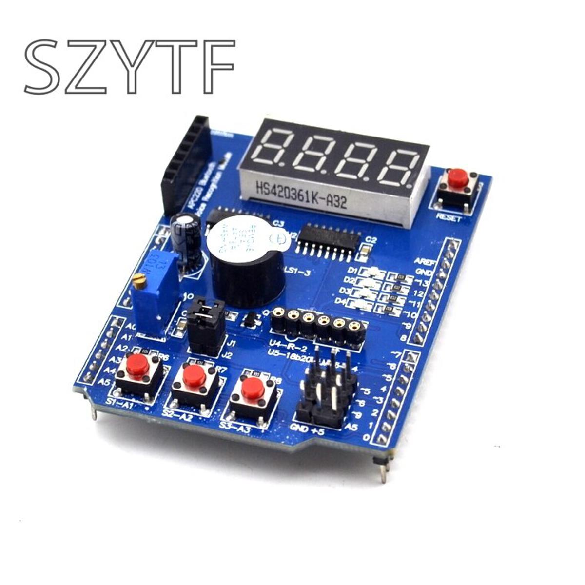 【happy one】Multi Shield with Buzzer LM35 4 Digital LED Expansion Module for Arduino UNO R3 Lenardo Mega2560 Diy Kit