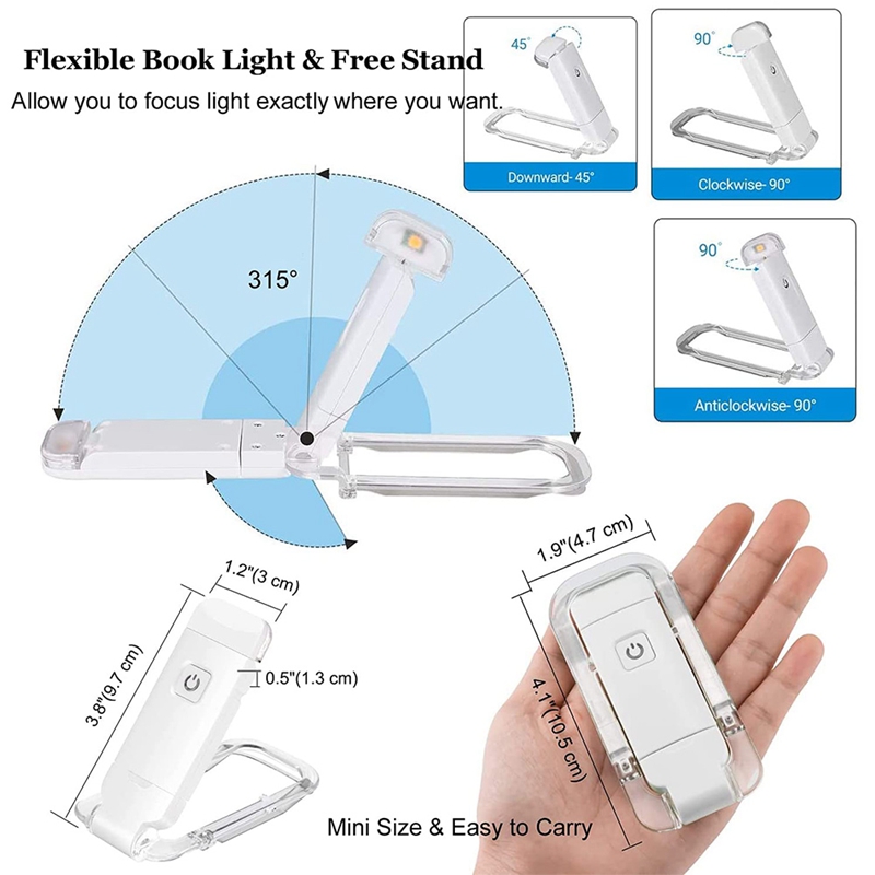 QEZEZA Book Light for Reading in Bed, USB-C Rechargeable Book Light, Reading  Light with 16