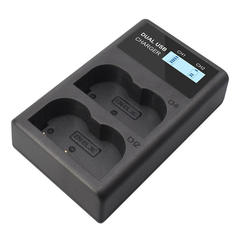 Camera Battery Charger EN-EL3 LCD Digital Charger for Nikon D50 D70 D70S D90 D80 D100 D200 D300 D300S Digital Charger Kit. 